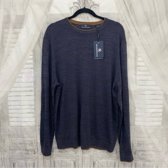 Hart Schaffner Marx Size XL Blue Wool Crew Neck Pullover Sweater Long Sleeve NEW - Picture 3 of 10